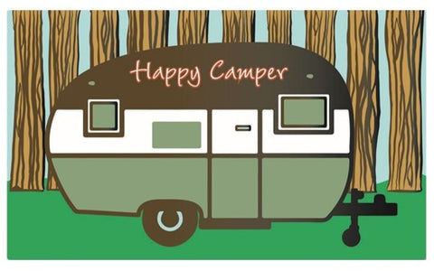 RV/Camping | Accent Mat - Textilene | Happy Camper Brown